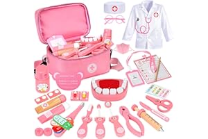 Mactoou Dentist Toys for Kids, Doctors Set for Kids, Doctors Kit for Toddlers, Pretend Play Educational Toy Gift for 3 4 5 6 7 8 Year Old girls