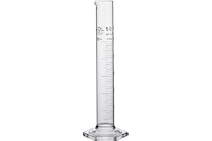 Neolab E-1265 Cylindre 50 ml Gradué, Forme de Hauteur, Hexagonal, Pied Boro Classe B, 1 Unité