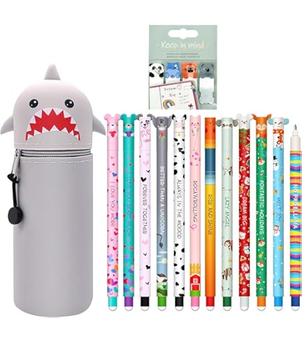 Stylos De Noël à Encre Gel - Pack De 16 Avec 6 Couleurs Et Motifs (renne, Bonhomme De Neige, Sapin...) - Pointe 0,5 Mm, Rechargeable - Pour écriture, Décoration, Cadeaux De Fête