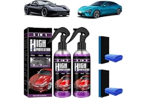 HONGECB 2PCS 3 in 1 High Protection Quick Car Coating Spray, 2025 Car Ceramic Coating Sprays, Plastic Parts Refurbish Agent, Quick Coat Cars Wax Polish Spray For Cars