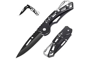 AOLEGOO Aoelgoo 2 Piezas Navaja de Bolsillo Navaja Plegable, Mini Cuchillo, Cuchillo EDC para Camping al Aire Libre (Negro)
