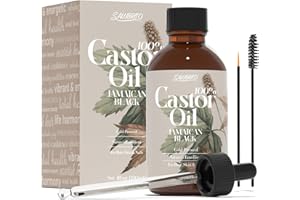 Salubrito Castor Oil Organic 120ml, 100% czysty, naturalny, tłoczony na zimno olej rycynowy do włosów, rzęs, brwi, paznokci, pielęgnacji skóry, naturalny olej do włosów dla mężczyzn i kobiet