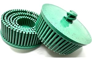 Pro-Graad 5 Pack 2" 50 Grit Green R-Type Bristle Disc | Ceramic-Aluminum Oxide Abrasive Bristle Disc with Quick Change Roll Lock | Pack of 5 | Green