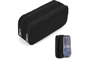 OFFCUP Piórnik o dużej pojemności, wielofunkcyjne etui na ołówki i długopisy, 2 przegródki do makijażu