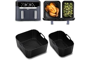 ‎ENSINE ENSINE Silikonform Heißluftfritteuse – Perfektes Airfryer Zubehör für Tefal Dual Easy Fry XXL EY942B, Antihaft Silikonform für Heißluftfritteuse, Backform für Airfryer, einfach zu reinigen