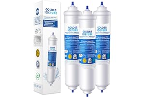GOLDEN ICEPURE Filtr wody do lodówki Zastępczy dla Samsung DA29-10105J, DA29-10105J HAFEX/EXP, DA99-02131B, WSF-100, EF9603, LG Inline Lodówka, 3 sztuki.