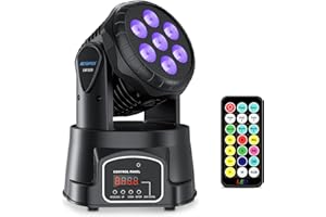 ‎BETOPPER BETOPPER Moving Head Bühnenlicht LED 7x8W DMX RGBW Professioneller Mini Moving Head Spot Beam 4 in1 Strobe Beleuchtung Effekt für DJ Disco Halloween Club Hochzeit Home Party (LM70SR, 1 Stück)