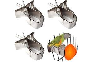 CHMISS Papagei Obst Feeder, 3 Stück Edelstahl Papagei Obst Gemüse Vogel Obst Halter Langlebig Vögel Futterhalter Papagei Vogelfutter Gemüse Halter Käfig Futtersuche Fruchtclip Silber