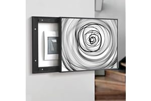 Hengqiyuan Quadri Appesi Scatola Elettrica Contatori Copertura Scatola di Distribuzione Nascondi Dipinti Arte Astratta in Bianco E Nero Decorativo,Horizontal,Push Right