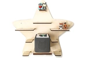 DRYSSON DIY Shelf Star for Music Box Suitable for Toniebox Children's Baby Room to Paint Yourself with Name of Choice Great Individual Gift Birthday Easter Christmas