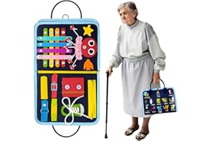 LAM-LORD Fidget Blanket for Elderly, Dementia Activities Adults Fidget Blanket, Alzheimer's & Memory Loss Sensory Blanket, Anxiety Relief Improves Mental Stimulation