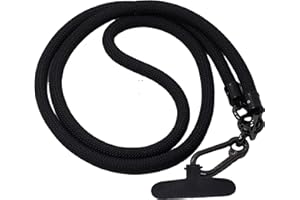 BAWAKO Smycz na klucze premium z karabińczykiem, smycz na klucze, tabliczkę na nazwisko, telefon komórkowy, aparat, breloczek do kluczy, dla kobiet i mężczyzn, tkana okrągła smycz