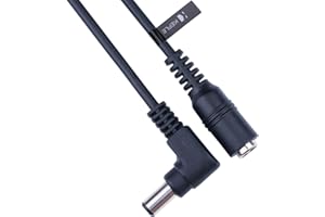 KEPLE Cable de Extensión de Alimentación de CC DC Ángulo Recto 2.1mm / 5.5mm Jack 2m Conector CCTV Adaptador de Cable Compatible con CCTV Security Camera, IP Camera, DVR Standalone, LED Strip, Monitores