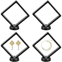 Cornici 3D Galleggianti Per Collezioni - Espositore Trasparente Per Monete, Gioielli, Medaglie (6 Pezzi, Nero/Bianco)