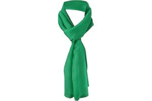 TigerTie - Foulard en mousseline de soie pour femmes - Couleur unie - Dimensions du foulard : 160 cm x 36 cm - Fabriqué en Italie