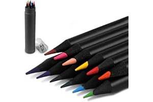 HOSUNG Colouring Pencils, 12 Pcs Assorted Colored Pencils with Pencil Sharpner, Profressional Water-soluble Drawing Pencils for Adults and Children Sketching, Painting and Writing