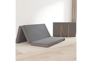 Sweetnight Colchón Plegable de Espuma Viscoelástica 140x190cm, Grosor de 10cm, Colchón Plegable Invitados de Tres Partes con Bolsa de Transporte, Funda Cómoda y Transpirable, 140x190x10cm