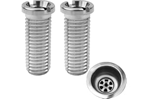 RIVIEVAL 30mm M12 Stainless Steel Hollow Screw for Kitchen Sink Strainer Basket Valve Drain Fittings(2PCS)