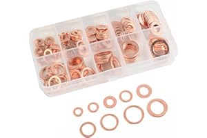 Flaconi 100PCS Auto-Ölablassschraube,Kupferdichtringe Sortiment,Kupferringe Sortiment,Ölablassschraube Dichtung,Unterlegscheiben Set,Dichtringe Sortiment,Geeignet für die Meisten Fahrzeuge