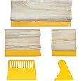 Cayway 5 PCS Screen Printing Squeegees, Durable, Abrasion-Resistant, Water- and Oil-Resistant Dual-Purpose Screen Printing Scraper with Wooden Handle