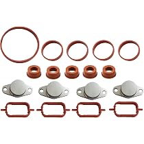 DIYWORK Kit 6 Bouchons + Joints Pour Clapet Échappement Diesel BMW M57 - Alliage Aluminium, 33mm, Joints Collecteur Admission - E39, E60, X5, X6…