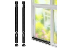 DAKEPOLE Barra de seguridad de 120 cm, 2 unidades, protección para ventanas, protección antirrobo, cerrojo blindado ajustable, barra de seguridad para ventana, diámetro de 25 mm, barra de seguridad para casa,