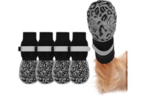 Adiwo 2 pary antypoślizgowych skarpet dla psów, ochraniacze łap psów z regulowanym paskiem, buty do chodzenia dla rannych łap, skarpety dla psów, łapy, zatrzymują lizanie, starszych psów do użytku