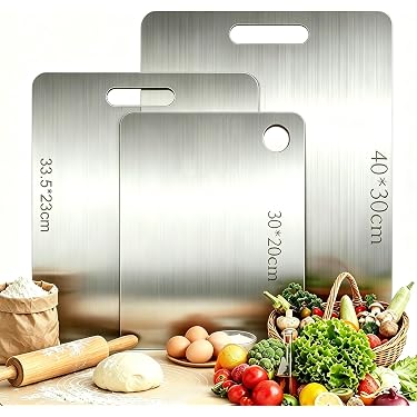 Lot De 4 Planches à Découper Polyvalentes Avec Icônes Alimentaires, Support De Rangement Et Rainure Anti-Goutte