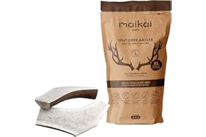 MAIKAI Lot de 2 Bois de Cerf Tranchés Taille XL – Os à Mâcher Naturel pour Chien Plus de 35 kg – Corne de Cerf Ultra-Résistante – Hygiène Dentaire, Haleine Fraîche et Réduction du Stress