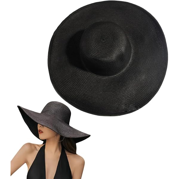 Bluelans Cappello Da Sole Estivo Per Donna A Tesa Larga - Arrotolabile, Leggero E Traspirante In Paglia, Protezione UV, Ideale Per Vacanze
