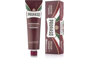 Proraso Shaving Cream Tube, 150ml, Intensely Nourishing and Moisturising Shaving Cream for Men with Sandalwood Oil and Shea Butter, Made in Italy, Red
