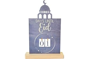 SESAMELESS Ramadan Advent Calendar Muslin Eid Ramadan Countdown Calendar Ramadan Decorations (Black)