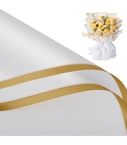 Carta Per Bouquet Fiori 4 Metri - Con Bordo Perlato - Tessuto Poliestere Per Fioristi - Bianco - Per Matrimoni, Compleanni - Foto 2