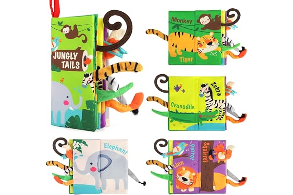 beiens Livre Bebe 0-3 mois,Livre Tissu Bébé Eveil,Jouet Bebe 0 3 6 mois,Livres d'éveil Jeux Eveil Bebe 0-3 mois,Livre Sensoriel Doux Froissé avec des Animaux Cadeau Naissance
