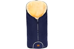 Fillikid Baby Fußsack Winter Pamir & Windel Blaubär, Winterfußsack Lammfellfußsack für Babyschale, Kinderwagen, Buggy, Echtes Lammfell, Fillikid Fußsack