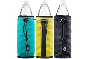 ‎WK IEASON WKieason 16-18oz Neopren-Wasserflaschenhüllen Isolatoren Getränkeflaschendosenhüllen Abdeckungen Bierflaschenhüllen Kühlerhalter rutschfeste Neopren-Getränkekühlerhüllen, 3 Stück (Schwarz/Blau/Gelb)