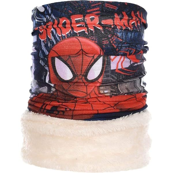 Sciarpa Tubolare Marvel Spiderman Per Bambini - Blu, 50x22 Cm, Morbida In Poliestere, Dai 4 Ai 12 Anni