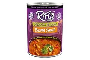 RIFCo Organic Mexican Bean Soup, 6 x 400 g Cans – Traditional Mexican-Style Soup with Tomato, Herbs & Chilli