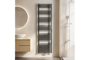 EMKE Badheizkörper Handtuchhalter 1800x500 mm, Handtuchheizkörper Mittelanschluss Handtuchwärmer Handtuchtrockner Heizkörper Bad Handtuchheizung Anthrazit 739W