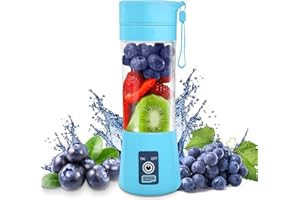 DETEXIS Portable Blender, Mini Blender for Shakes and Smoothies,Upgrade The 6-Blades with USB Interface, Blue