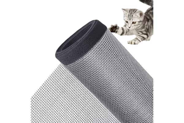 GGoty Filet de protection pour fenêtre de chat - Moustiquaire pour chat - Moustiquaire pour balcon - Moustiquaire anti-rayures - Velcro - 100 x 140 cm