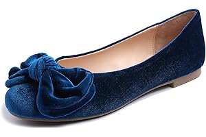 Feversole Women's Round Toe Cute Bow Trim Ballet Flats, Ballerine Punta Tonda Decorate con Un Grazioso Fiocco da Donna
