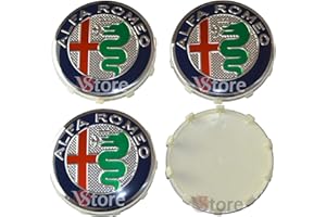 VS 4 Nabenkappen 60 mm, kompatibel mit Original-Felgen Alfa Romeo Giulia 147 159 146 156 Brera Wappen Fregi Green My 2016