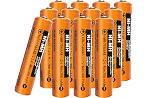 JAPUSOON Batterie de téléphone AAA 700 mAh NiMH 1,2 V (12 pièces) pour Panasonic - DECT Phone Micro AAA Piles Rechargeables pour téléphone sans Fil BT Gigaset