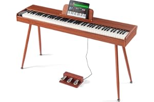 VEVOR Pianino cyfrowe, 88 przycisków, pianino elektryczne, podwójna klawiatura i głośnik, czworonożny stojak na fortepian ze słuchawkami, 200 dźwięków i rytmów, obsługuje Bluetooth/USB/MIDI, dla