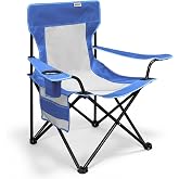 Haegs Camping Chair, Folding Camping Chair for Outdoor, Beach and Picnic, With Storage Pocket, Cup Holder, Extra Support,