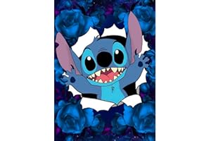 DAERLE Diamond Painting Kits for Adults, Full Diamond Painting Stitch, DIY Diamond Painting, Stitch Diamond Art Diamond Painting Kit Diamond Art Kits Adults for Home Wall Decor 30x40cm Anime