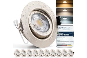 ‎BOJIM BOJIM LED Einbaustrahler 230V Dimmbar für Bad, LED Spots 68mm - 80mm Lochmaß, Einbauleuchten Flach 7W, IP44 Wasserdicht, Warmweiß Kaltweiß Neutralweiß, Deckenspots für Küche Wohnzimmer, 10er Set