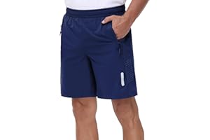 Rvinroo Sport Shorts Herren Schnelltrocknende Training Herren Gym Bodybuilding lässige Shorts Basketball Atmungsaktive Laufshorts mit Reißverschlusstasche