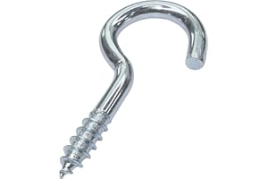 AERZETIX - C47870 - Lot de 20 pièces - crochet à visser à bois - Ø4.4x50mm - en acier zingué - bricolage - longueur sans corchet 26 mm